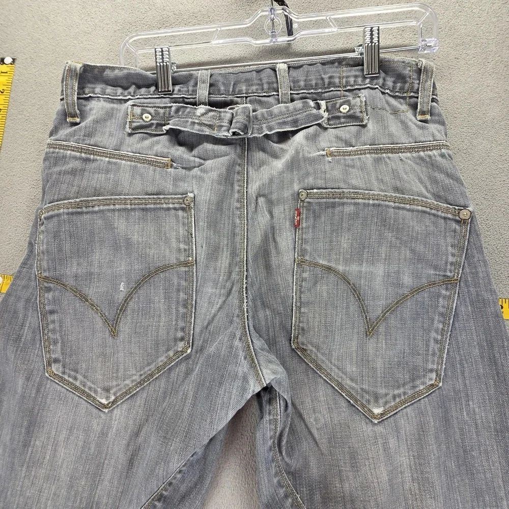 Vintage Levis Engineered Jeans Mens Grey Buckle Back Twisted Button Fits 30x26